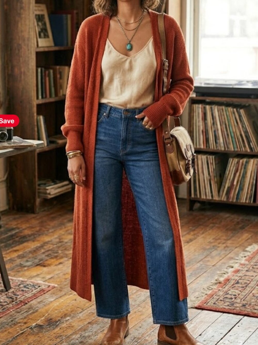 Free People Orange duster cardigan medium